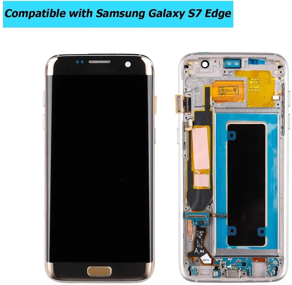 With Burn-Shadow Super Amoled with Frame LCD For SAMSUNG Galaxy S7 edge G935 G935F Display Touch Screen Digitizer Assembly | Мобильные