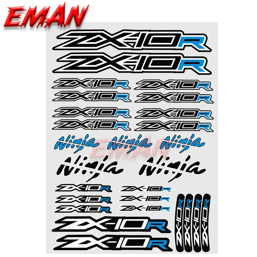 

Motorcycle Reflective Stickers Body Helmet Fuel Tank Waterproof Decal For Kawasaki Ninja ZX-10R ZX10r LOGO Sticekr