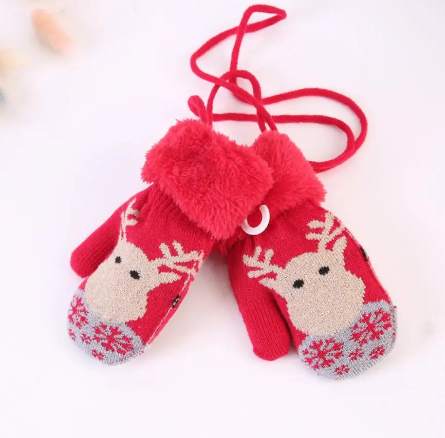 

Clearance!!! Winter Warm Baby Gloves Children Stretch Mittens Kids Girls Boys Animal Knitting Gloves Full Finger Glove for 1-3Y
