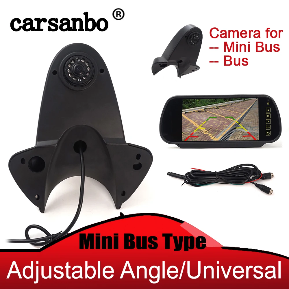 

Камера заднего вида Carsanbo, камера заднего вида для мини-автобуса или автобуса с 7-дюймовым монитором заднего вида