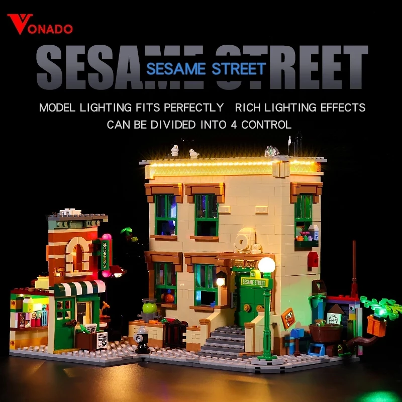 

Светодиодный светильник, совместимый с lego 21324, уличсветильник рь «Сезам», Детский конструктор, игрушки для детей, только свет, без блоков