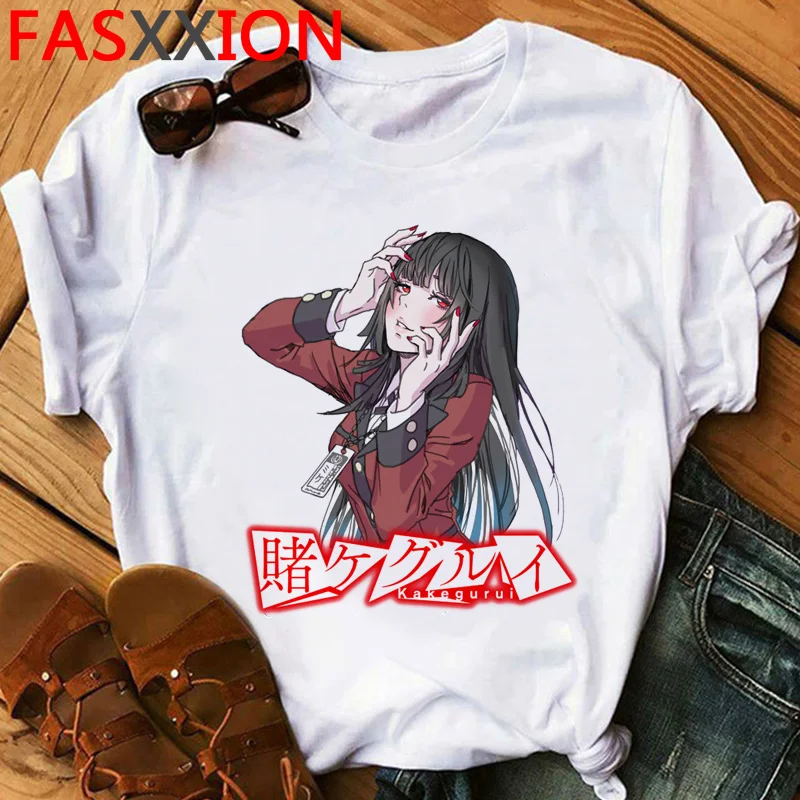 

Футболка Kakegurui с аниме, женская футболка ulzzang harajuku, винтажные Графические футболки, Женская Футболка harajuku kawaii, графические футболки для женщ...