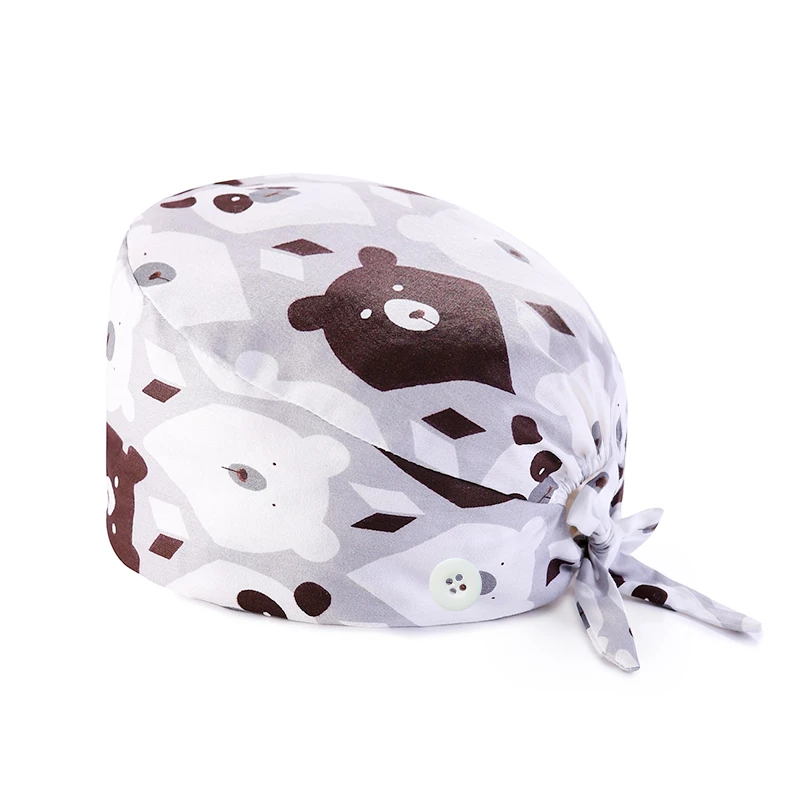 Хлопковая шапка-скраб для женщин регулируемый головной убор с принтом салона