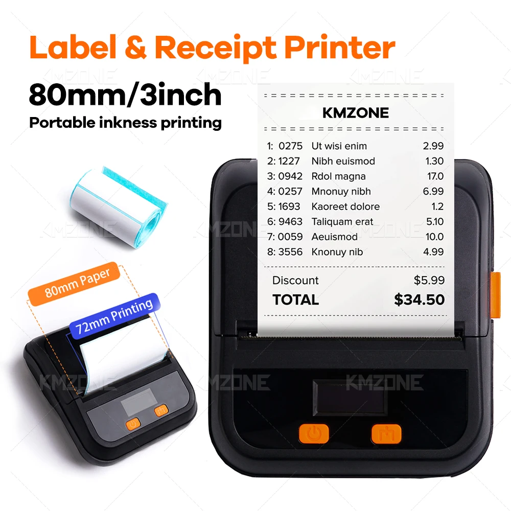 80 мм 3 дюйма Bluetooth мини Термальность принтер этикеток и получения команды