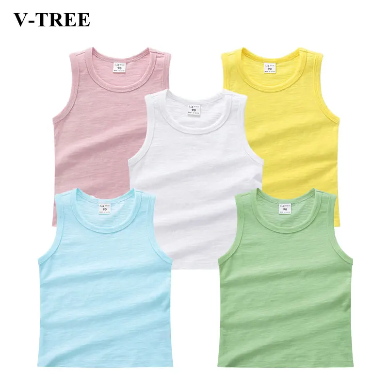 V TREE из хлопка для мальчиков и девочек Детские Короткие жилеты 2020 летние товары