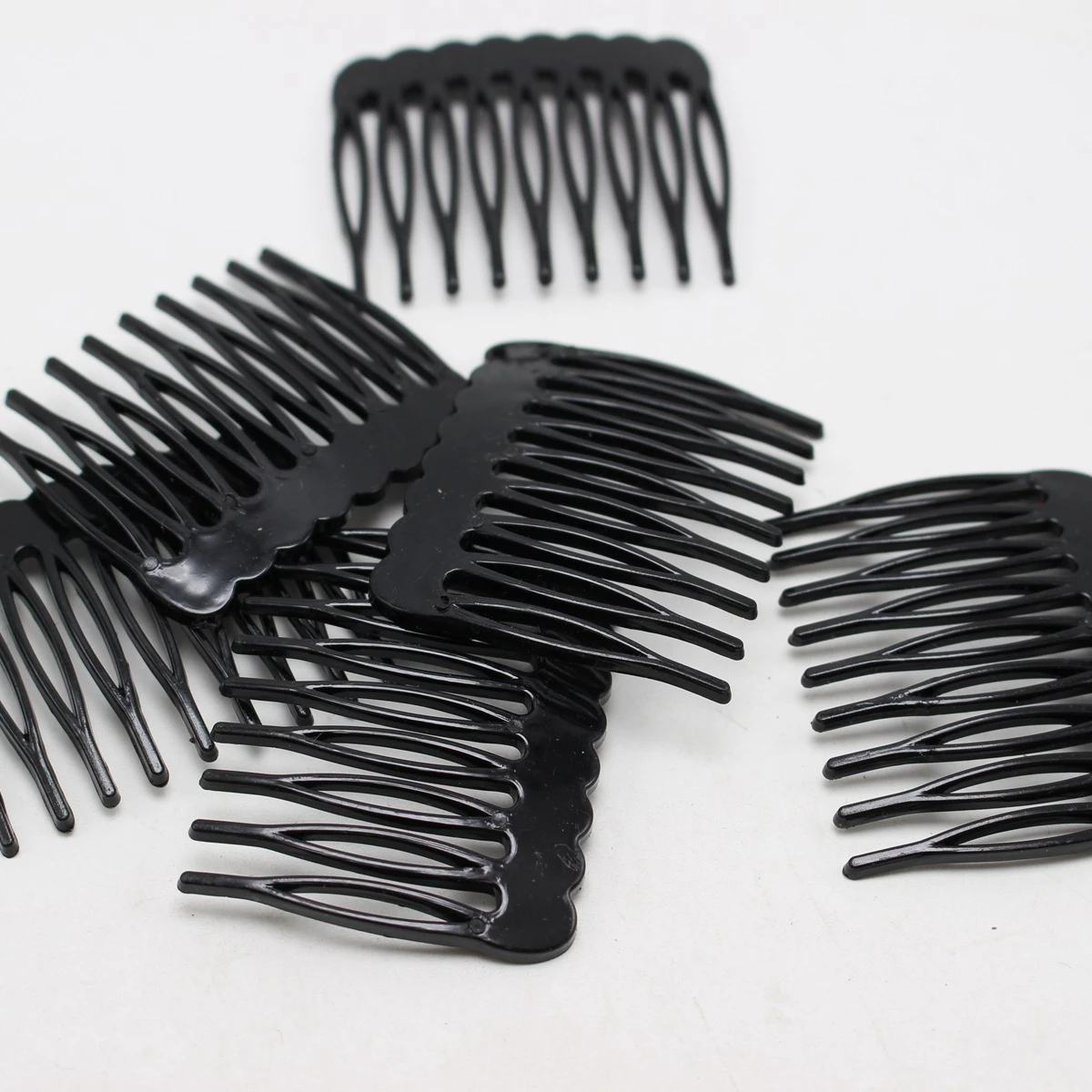 

50 Black Plastic Smooth Hair Clips Side Combs Pin Grip Hair Pin 46mm