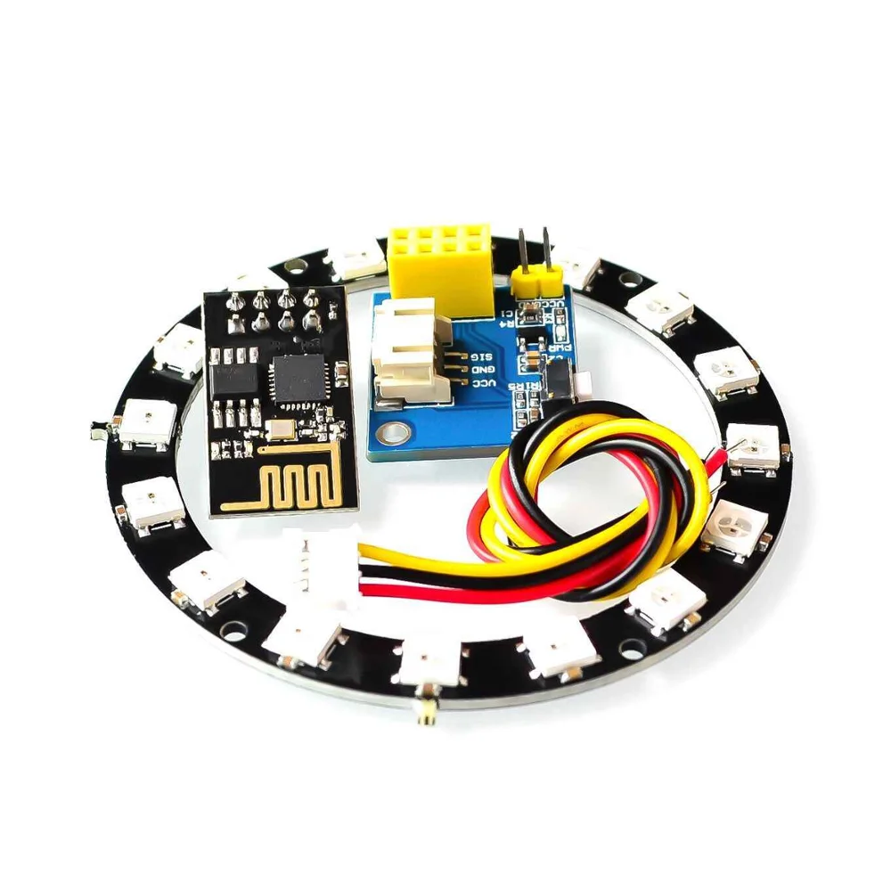 ESP8266 ESP-01 RGB светодиодный модуль контроллера для Arduino IDE WS2812 WS2812B 16 бит кольцо