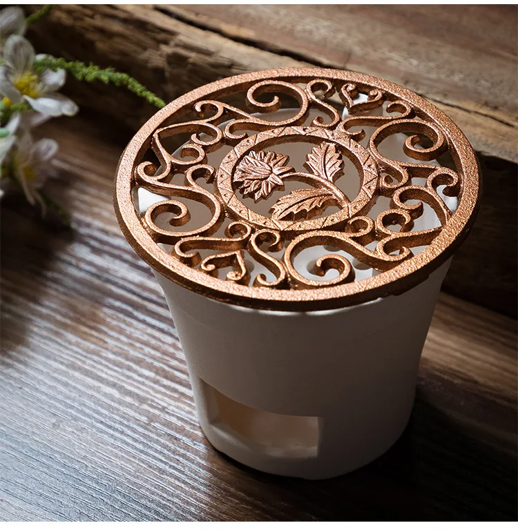 Винтажный подсвечник грелка для чая белая глина мини-плита чайник нагреватель