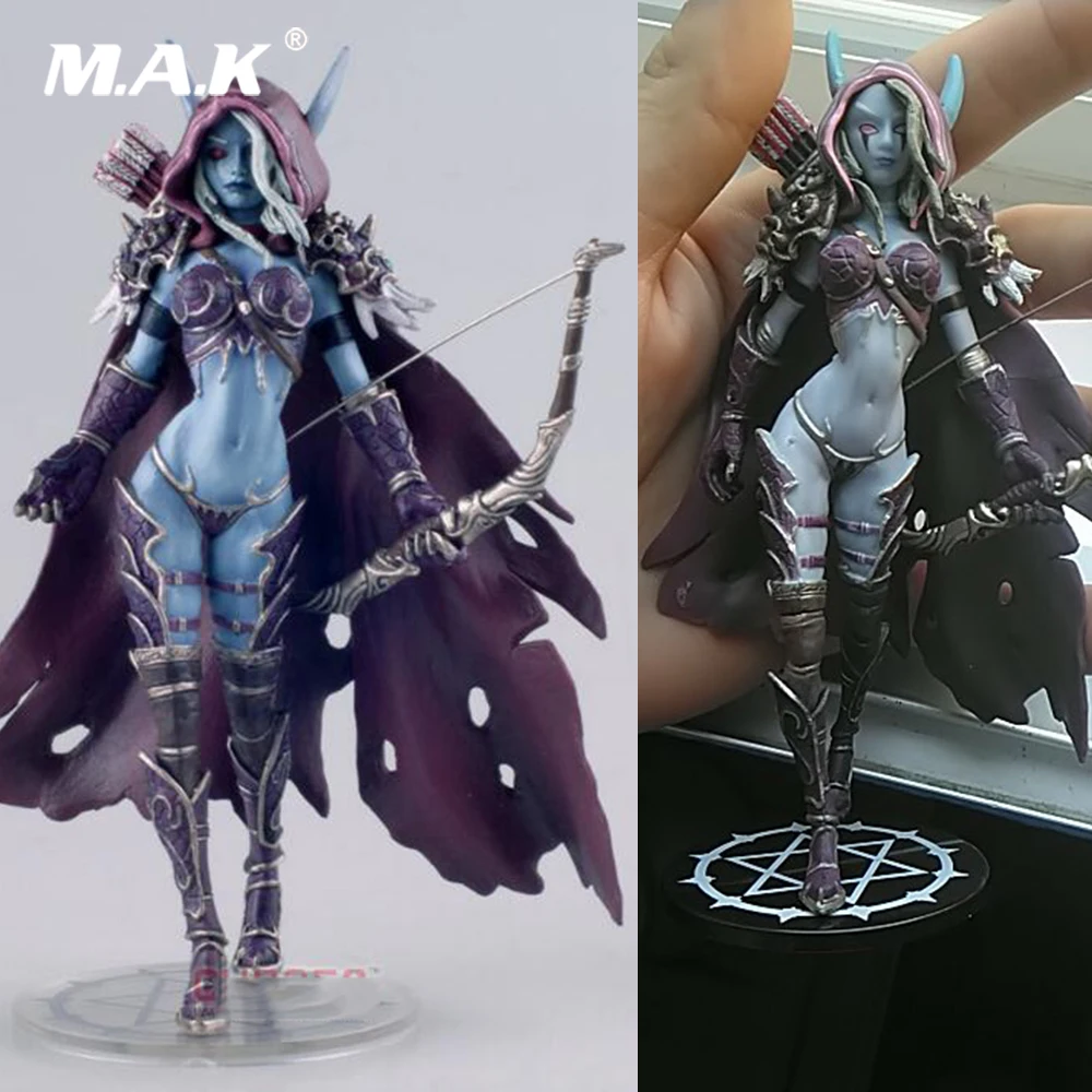 Коллекционные игрушки 7 ''WOW Sylvanas Windrunner стрельба из лука queen ПВХ Аниме Фигурка модель с базой для детей подарок на день рождения