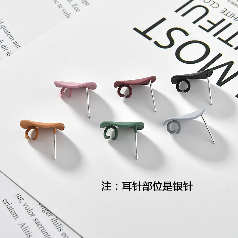 Molandi осенне зимнее резиновое волнистое серебряное ушное кольцо для ногтей Diy