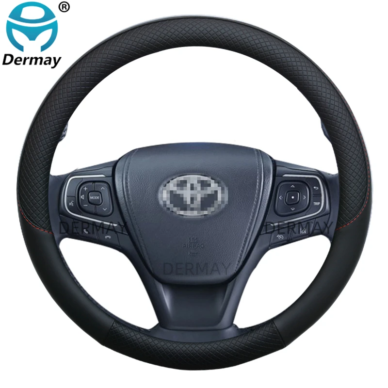 

for Toyota Caldina Car Steering Wheel Cover Micro Fiber Leather Anti-slip 100% DERMAY Brand Auto Accessories