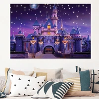 kids room decor mural disney dream castle poster and print disney magic park canvas painting wall art picture home decoration