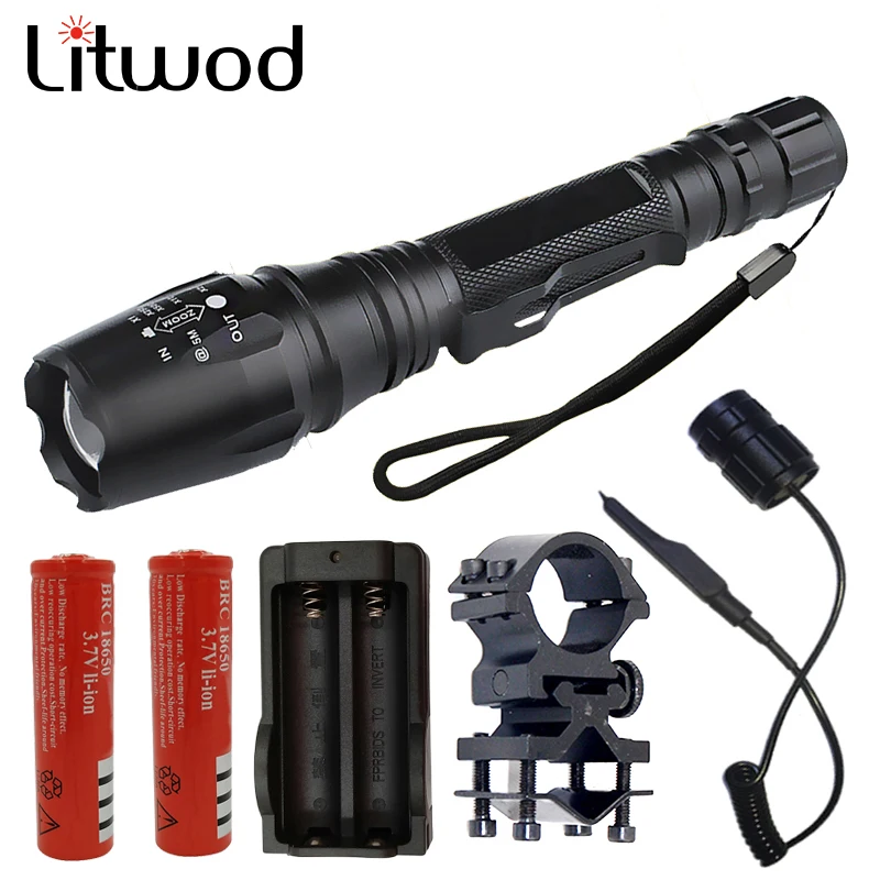 

Litwod Z30V5 LED Flashlight Torch 5000 Lumen XM-L2/T6 Zoom Linternas Charger Remote Control Hunting Light Self Defense
