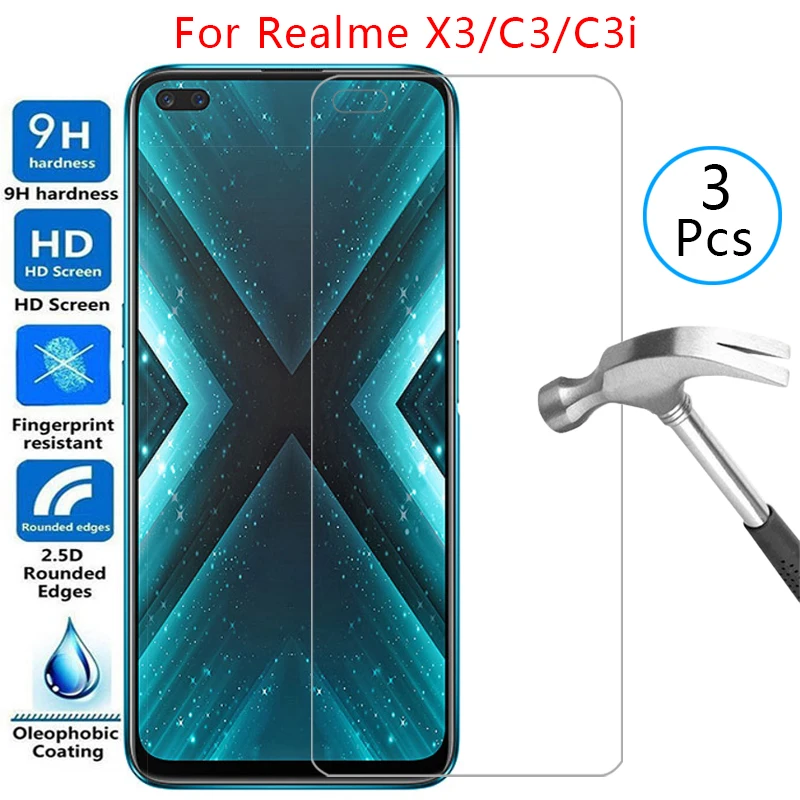 

tempered glass screen protector for realme c3 c3i x3 superzoom case cover on realmi x c 3 i 3i 3c 3x protective phone coque bag