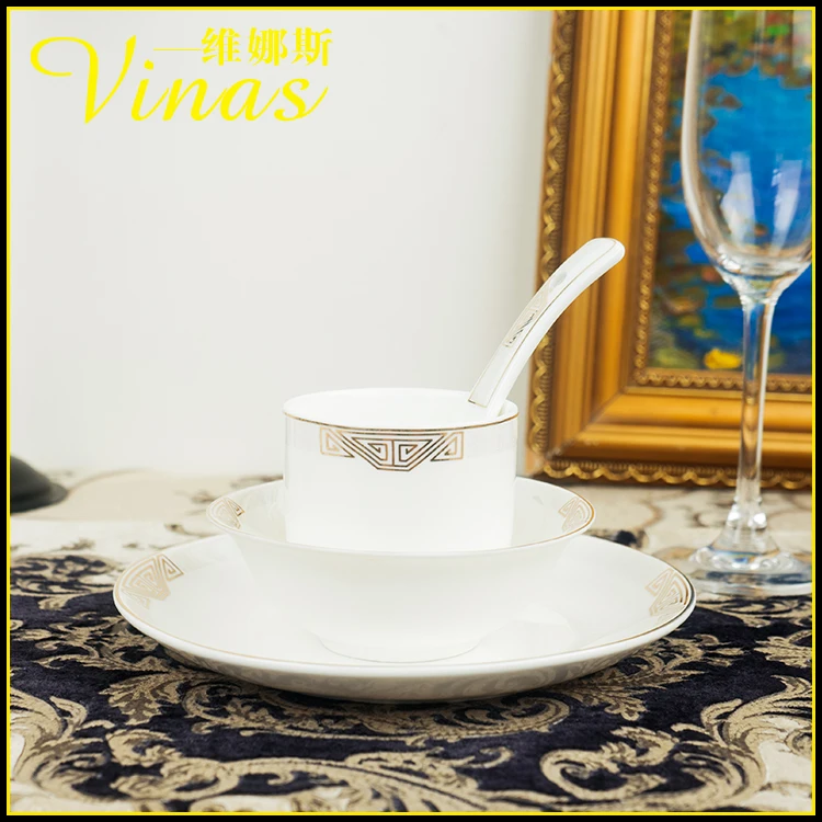 Элегантный золотой мраморный глазурь керамический праздничный набор столовой