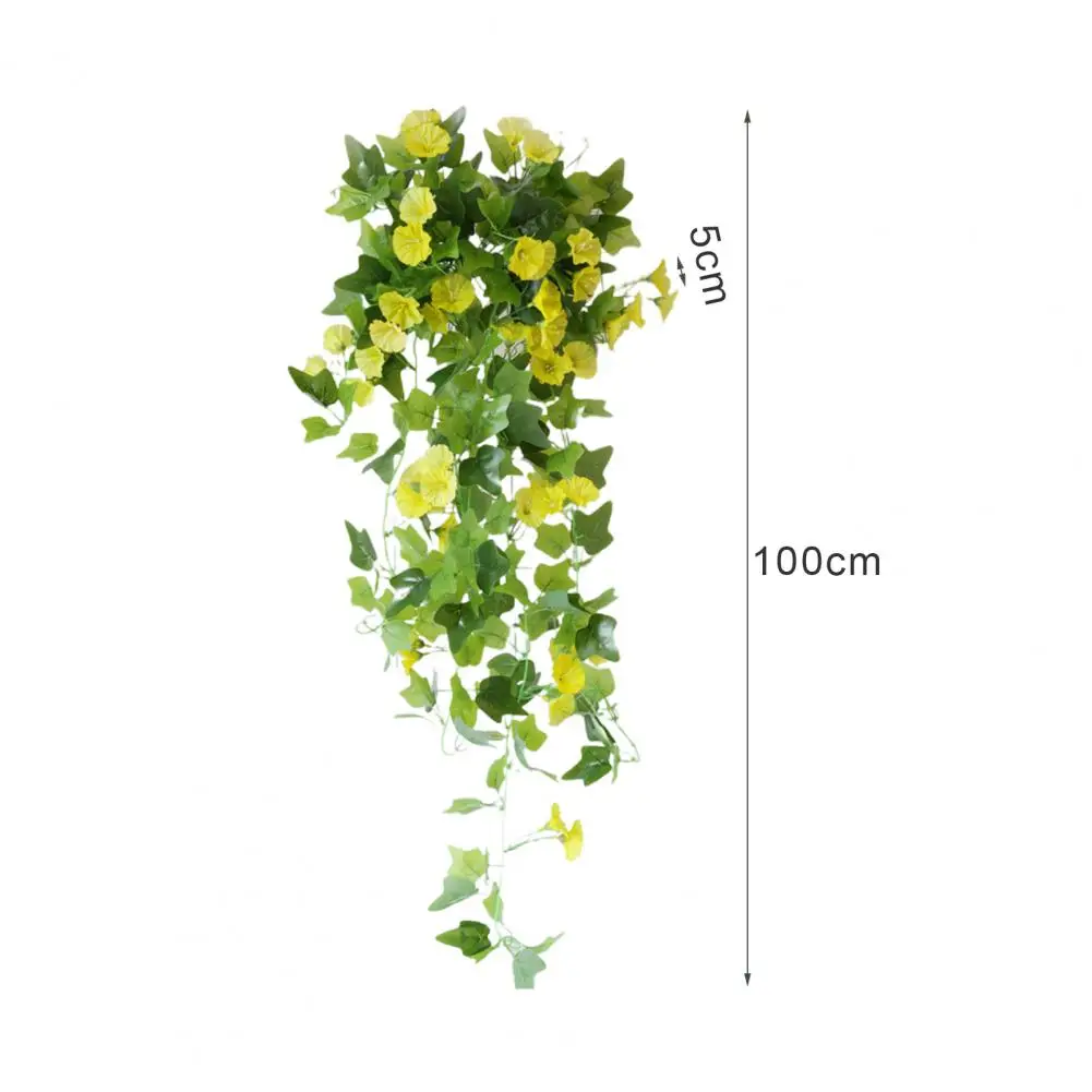 

Fake Plant Flower Realistic Waterproof Hanging Artificial Silk Sweet Potato Morning Glory Imitation Flower Vine Home Wall Decor