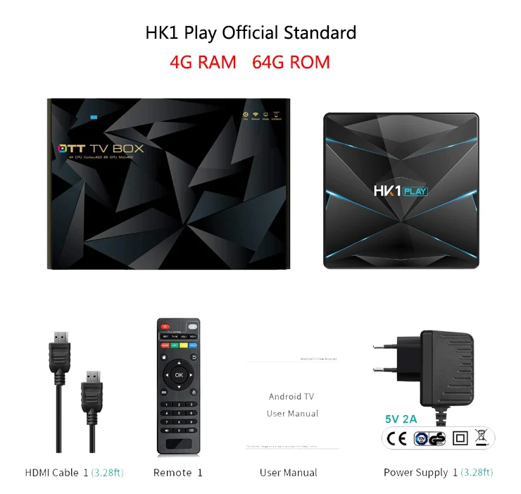 4G RAM 64G ROM HK1 Play tv Box 2G 16G/4G 32G/4G 64G WiFi 2,4G/5G HDMI S905X2 четырехъядерный 3,0 USB AV RJ45 TF HK1Play Android 9,0 мини-ПК - Цвет: 4G RAM 64G ROM