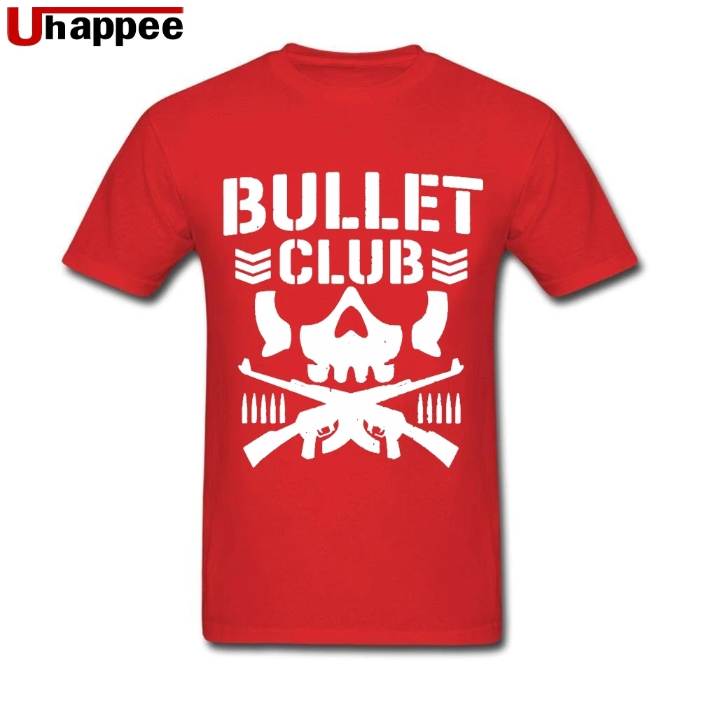 Брендовые футболки по индивидуальному заказу Bullet Club Guys с коротким рукавом и круглым вырезом Мягкие хлопковые рубашки для мужчин Boyfriend простой модный стиль - Цвет: Красный