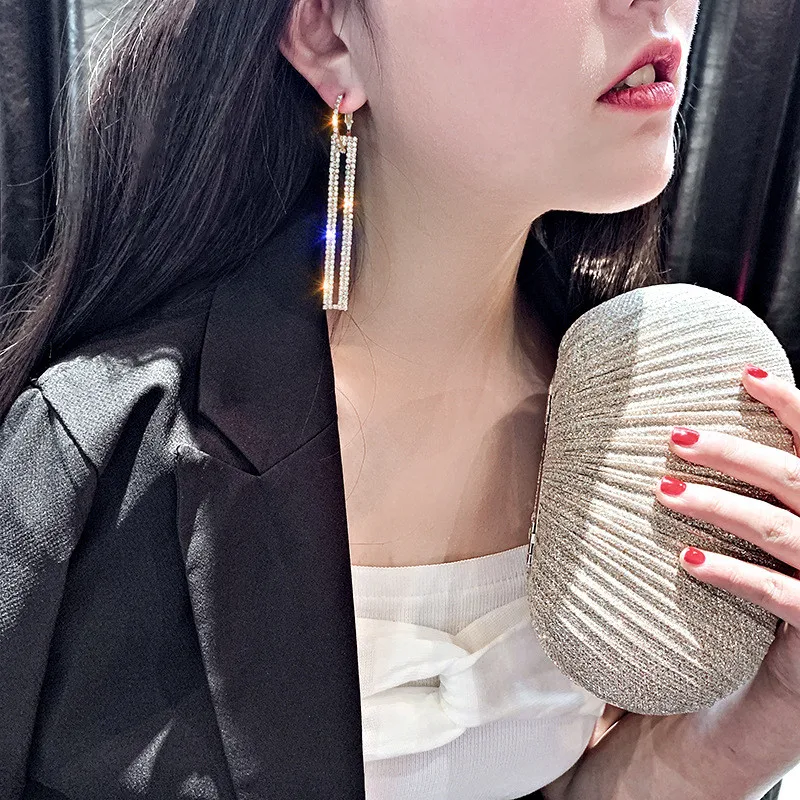 FYUAN модные длинные геометрической формы свисающие серьги Роскошные цвета: