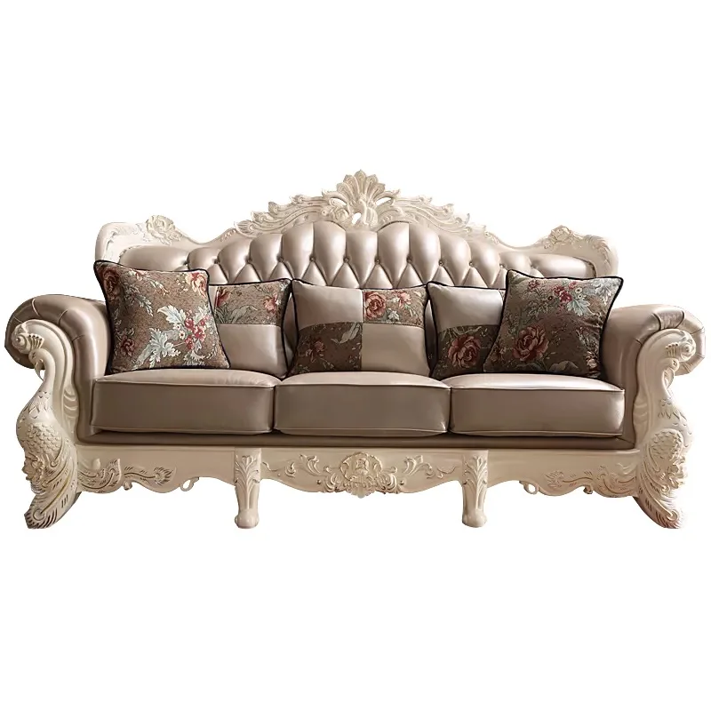 Роскошный диван из натуральной кожи в европейском стиле для гостиной 1 + 2 3 Китая |