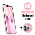 Гидрогелевая пленка 2 в 1 с полным покрытием для iPhone 7, 8, 6 Plus, объектив камеры, закаленное стекло на iPhone X, XR, XS MAX, 11, 12, 13 Pro