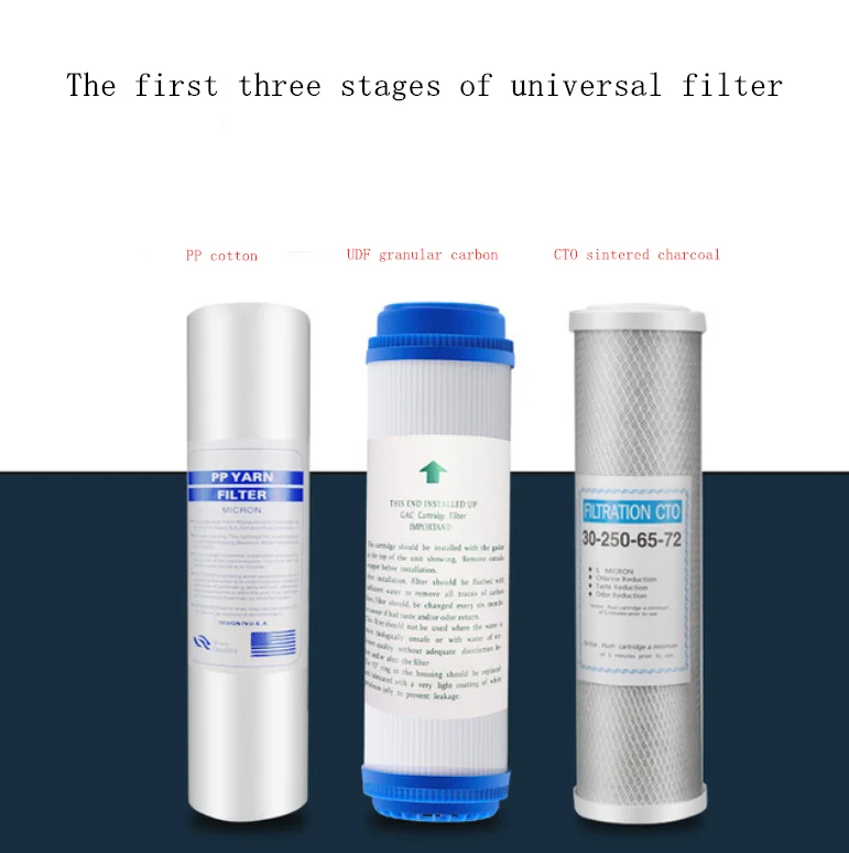 

3 Levels PP Cotton Filter+10'' Water Purifier Filter UDF Granular Activated Carbon Filter+CTO Compressed Carbon Reverse Osmosis