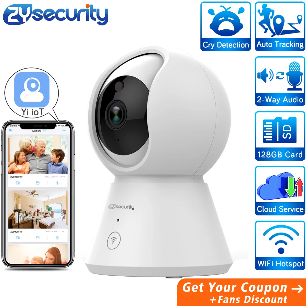 Беспроводная домашняя камера видеонаблюдения 1080p Wi Fi IP радионяня автоматическое