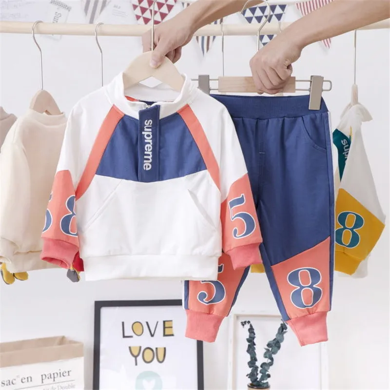 

2020 Autumn Winter Children Clothing Toddler Kids Wear Girls Hooded+Pant 2pcs Outfit Suit For Boys Sets