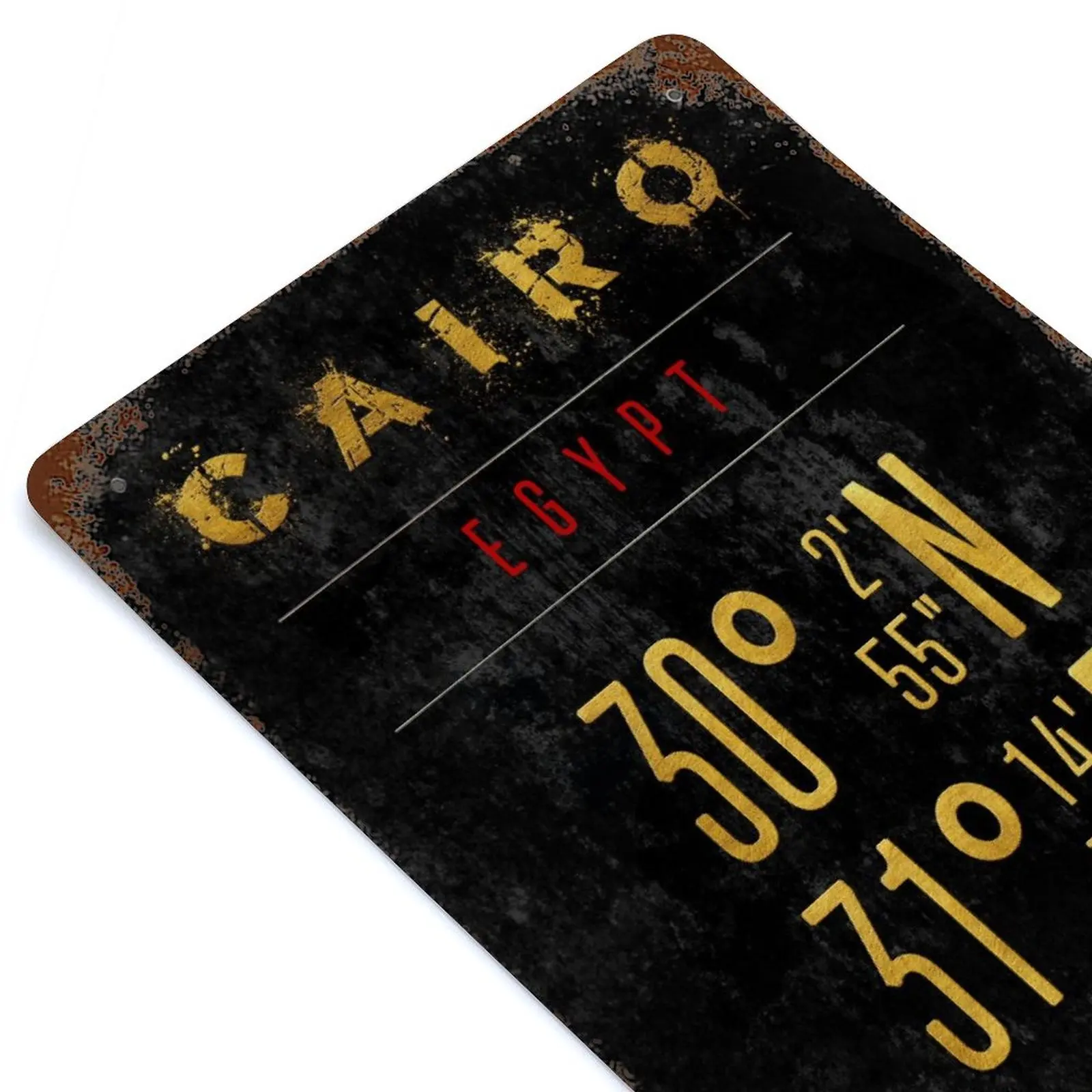

Cairo Golden Coordinatas Printed Retro Metal Poster Decor Home Wall Decoration Tin Sign Plaque