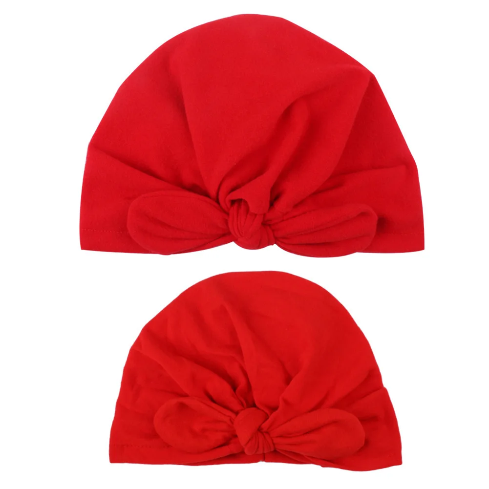 Детская эластичная шапка для мамы и новорожденного однотонная 2 шт.|Аксессуары| |