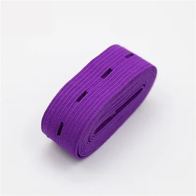 Purple 1meter 2 см цветная Регулируемая плоская эластичная лента с отверстиями для пуговиц эластичная лента для детских подгузников для беременных швейных аксессуаров 1 м - Цвет: Purple 1meter