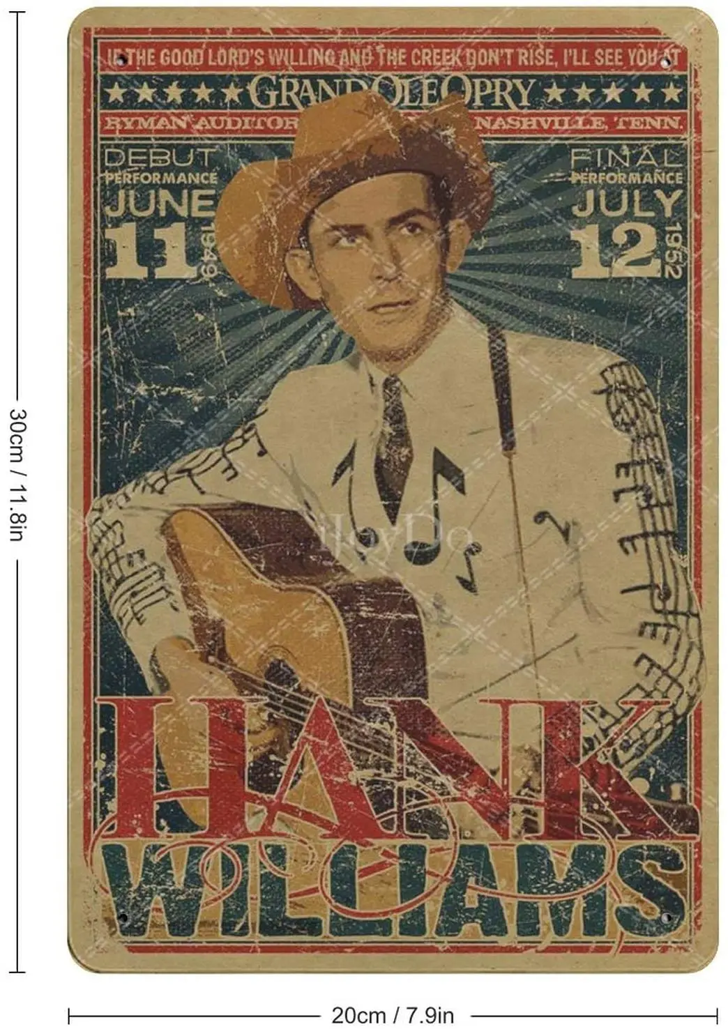 IJoyDo Хэнк Уильямс кантри Ретро жестяной знак металлический винтажная табличка