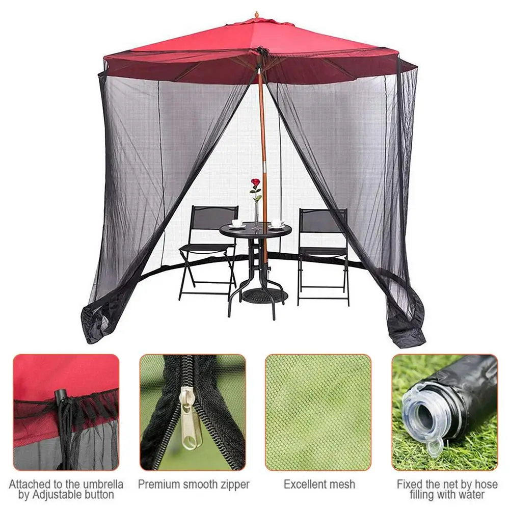 

75D Patio Umbrella Mosquitos Netting Umbrella Table Bug Mesh Screen Home Outdoor Insect Prevention Sunshade Net Dust Cover