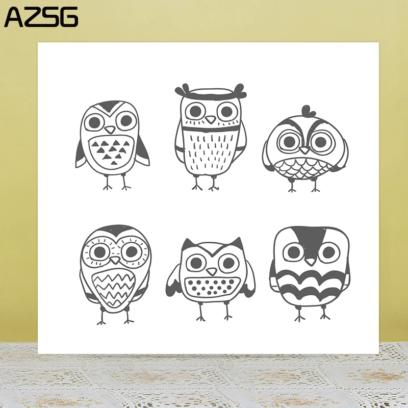 

AZSG Various Funny Owls Clear Stamps For DIY Scrapbooking/Card Making/Album Decorative Silicon Stamp Crafts