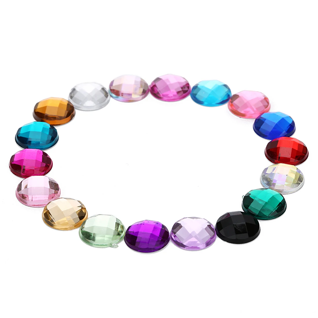 

200pcs/lot 10mm 18 style Colored Acrylic Face Cabochon Beads Flatback Charms Beads For Women DIY Necklace Jewelry Making