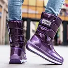 2021 г. Зимние ботинки женские ботинки толстые зимние водонепроницаемые Нескользящие ботинки средней высоты из хлопка и бархата студенческие высокие сапоги-трубы