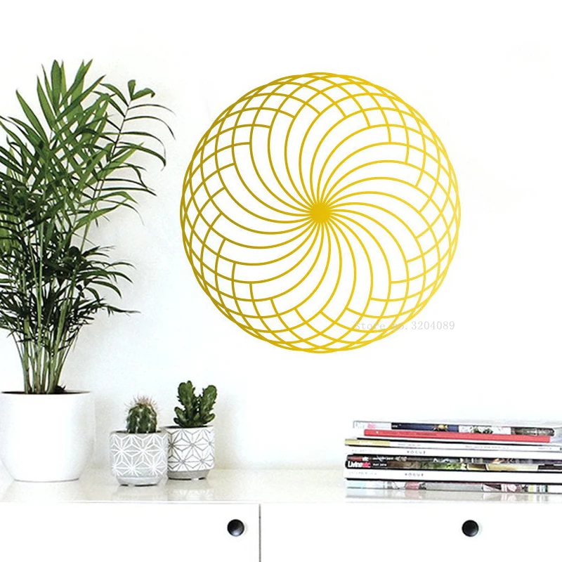 Сакральная Геометрия Круг Цветок лотоса настенные стикеры Круглый линия