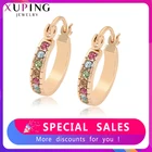 Серьги-кольца Xuping женские, разноцветные модные ювелирные украшения, хороший подарок на день рождения вечерние помолвку, 21683