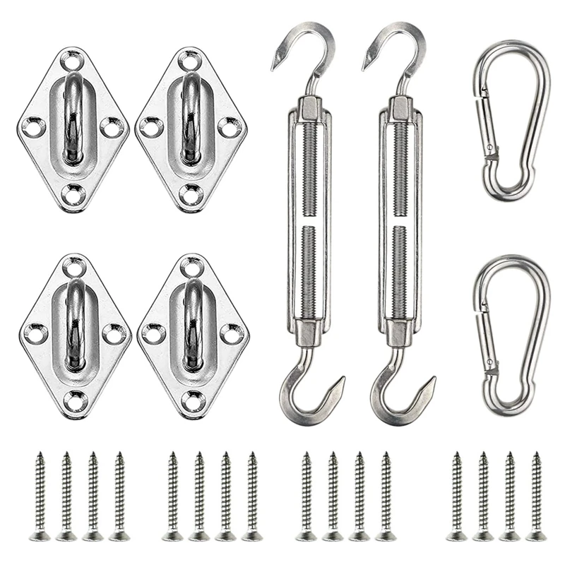 

Top!-Sun Shade Sail Fixing Kit Awning Attachment Set for Garden Triple-cornered Steel Sun Shade Sail Fixing Hardware