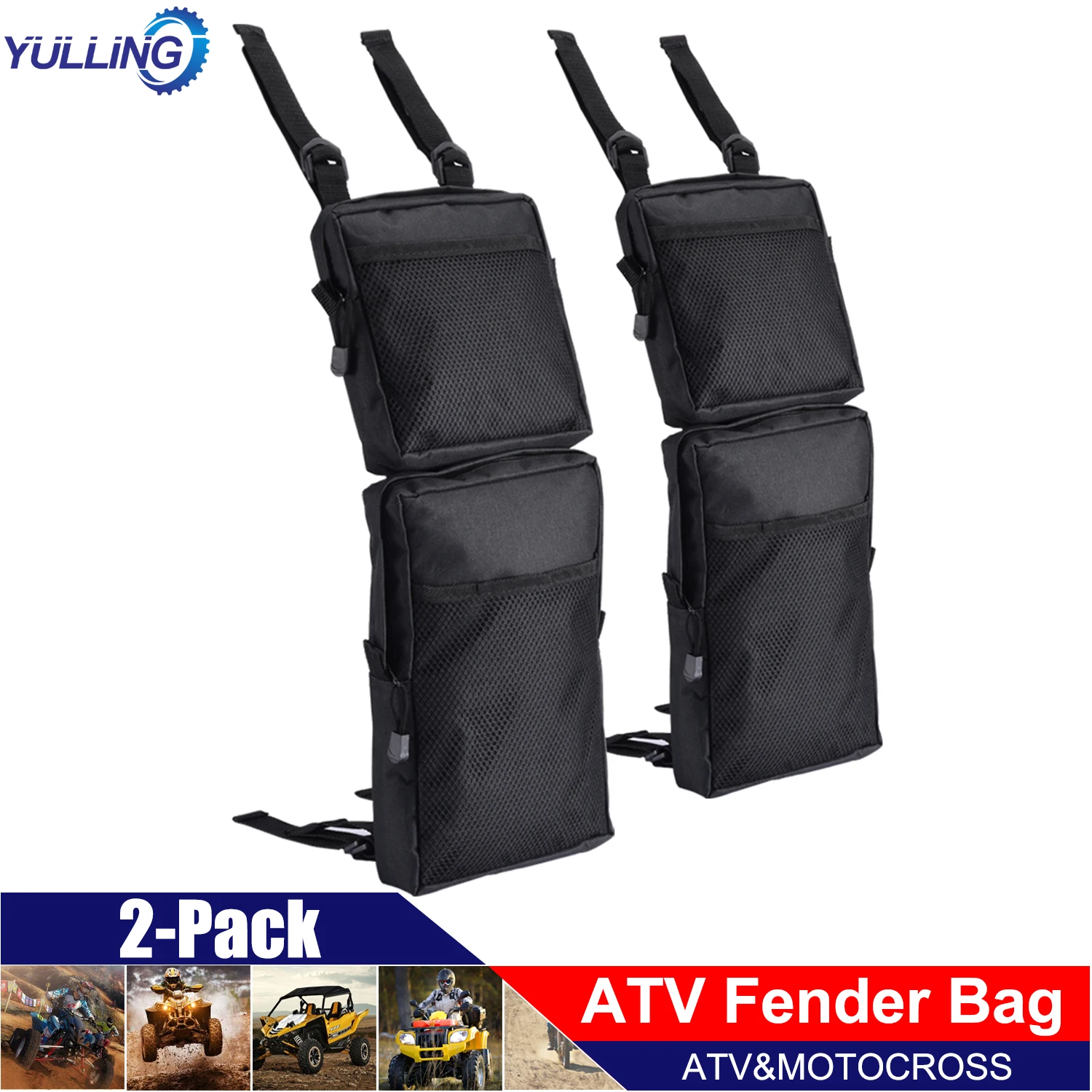 New 2pcs 600D Oxford ATV Fender Bags ATV Tank Saddle Bags Cargo Storage Hunting Bag Shipping Fast delivery Dropshipping