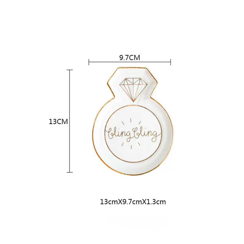 blingbling Маленькая ручная керамическая тарелка с фламинго, КАКТУСОМ, ананасом, тарелкой, декоративное украшение, брелок, тарелка, ожерелье для хранения, туалетный столик, лоток - Цвет: blingbling