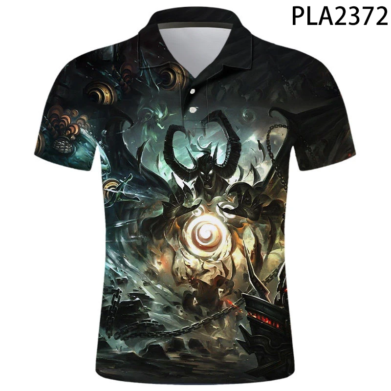 Новинка 2020 летняя рубашка-поло с 3D принтом Мужская игровая рубашка Dota 2 уличная
