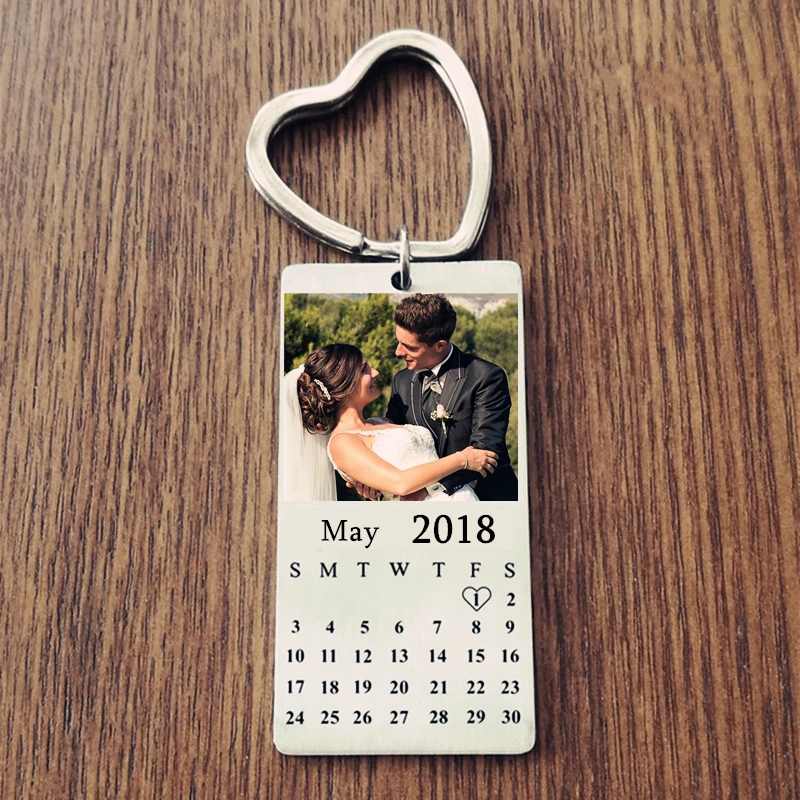 Нержавеющая сталь на заказ фото брелок-календарь с гравировкой ID Dog Tag подвеска в виде ключа цепи