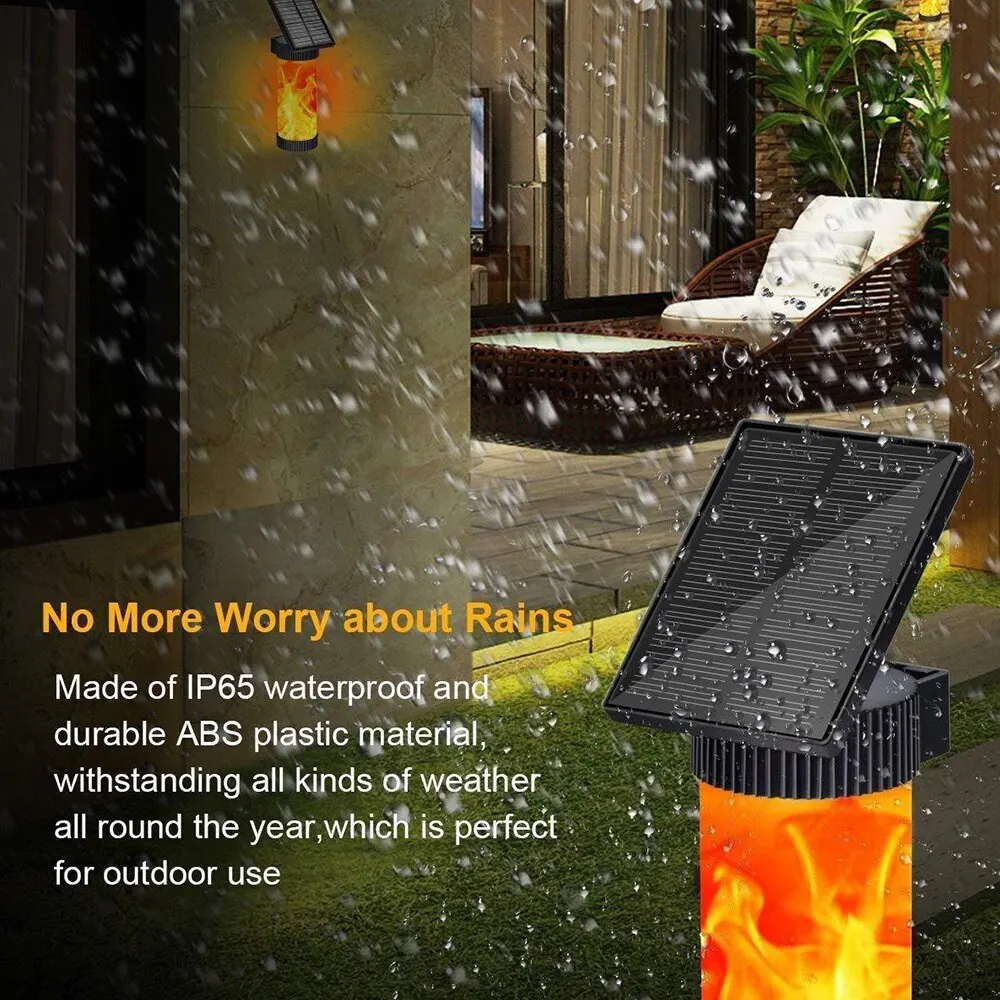 

Creative Solar Lamp LED Solar Powered Flickering Fire Flame Wall Light For Garden Decor Waterproof Outdoor Landscap Lighting