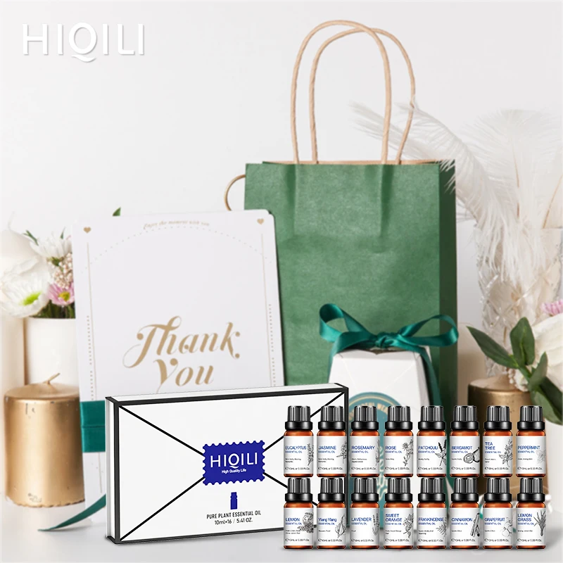 HIQILI 10 мл 16 шт. Эфирное набор эфирных масел диффузор эфирного масла лаванды роза