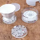 DIY Кристалл эпоксидная смола, форма 9 см круглый квадратная Подставка под стакан с подставкой для хранения силиконовая зеркальная форма для смолы