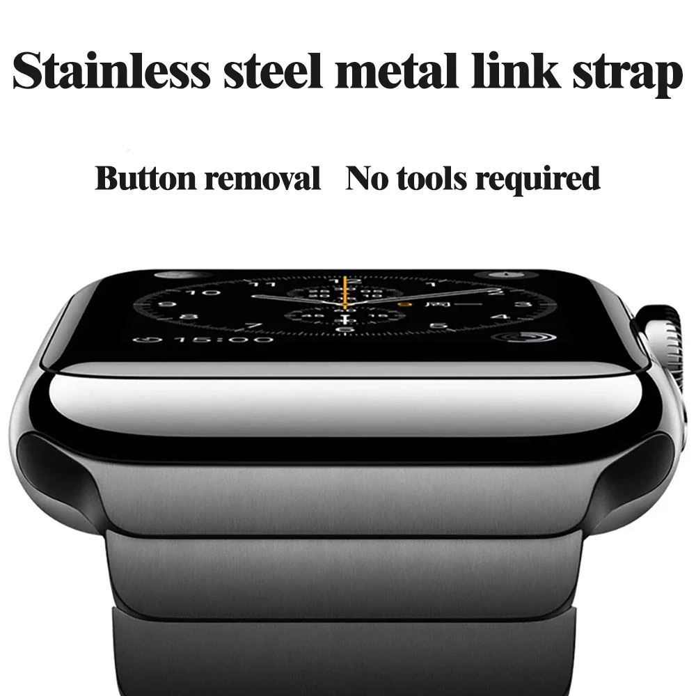 Bracelet Strap For iWatch Series 7 Stainless Steel Adjustable Metal Apple Watch Band 42mm 38mm 40mm 44mm 41mm 45mm | Наручные часы