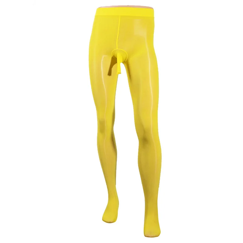 Пикантные мужские блестящие колготки с внутренним силиконовым наконечником для