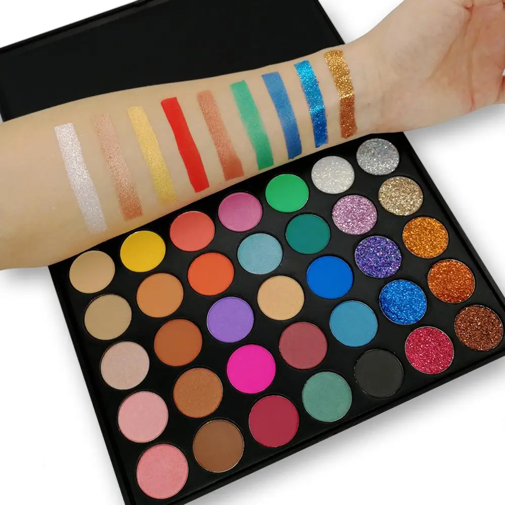 3 Pieces Matte Shimmer Glitter Eyeshadow Makeup Palette OEM Custom Printed Your Logo Cosmetic Set |
