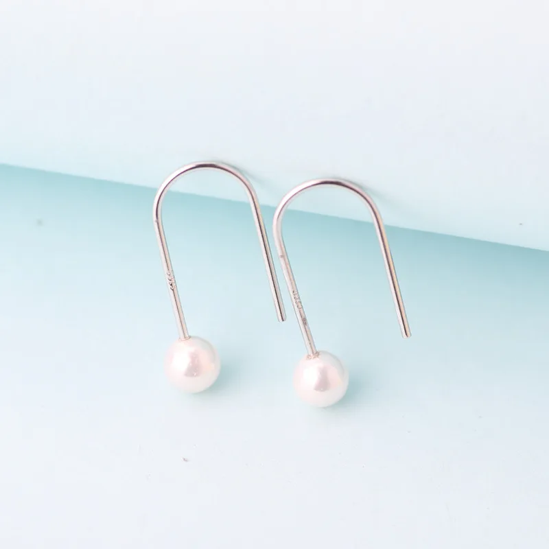 Серьги BONLAVIE из серебра 925 пробы U-образные серебряные серьги с жемчугом |